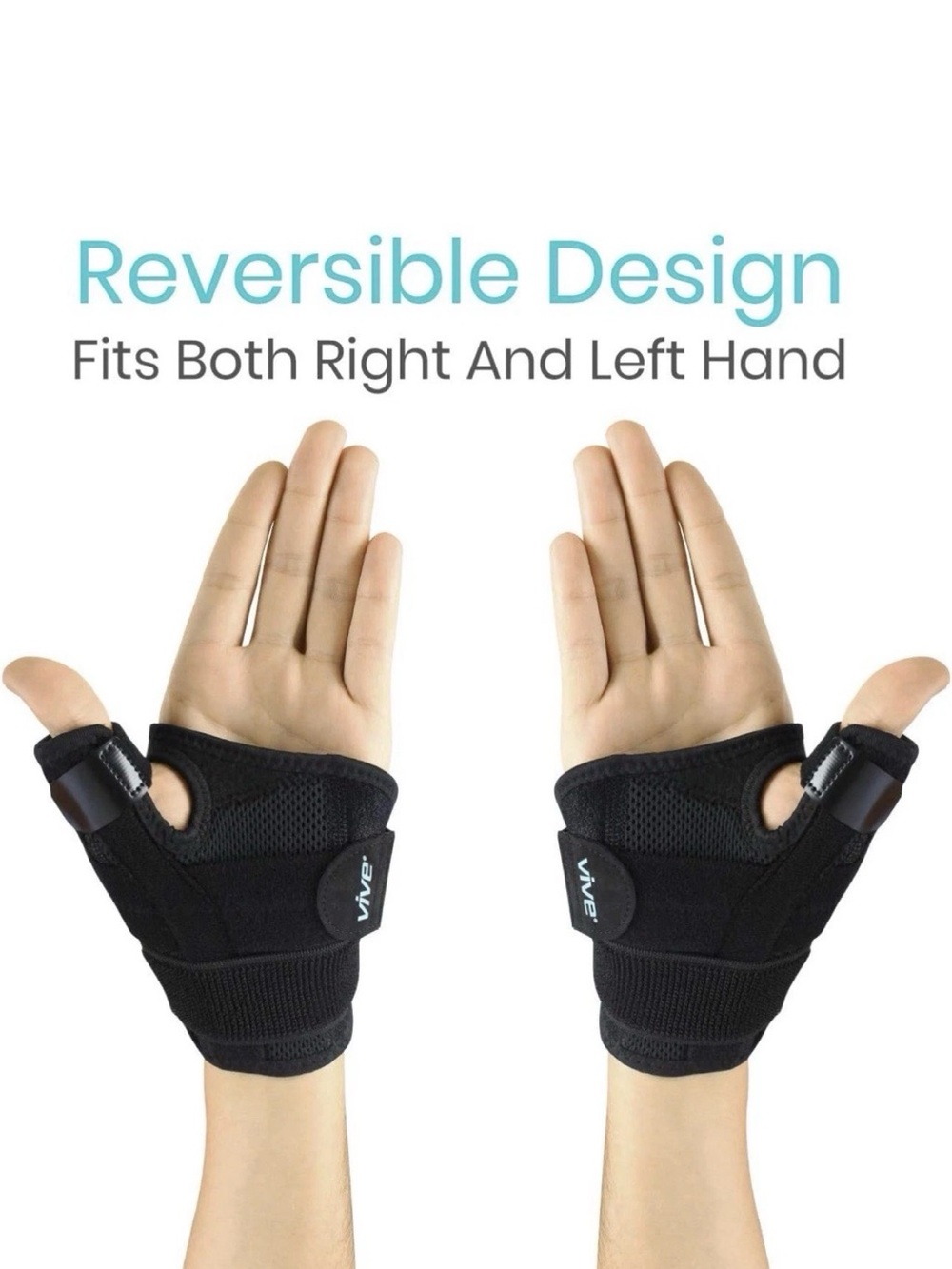 Vive Black Reversible Wrist Support - Fits Both Hands